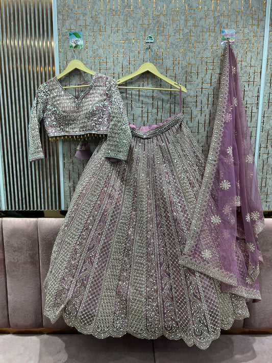 Latest Trendy Hot pink crop top Lehenga