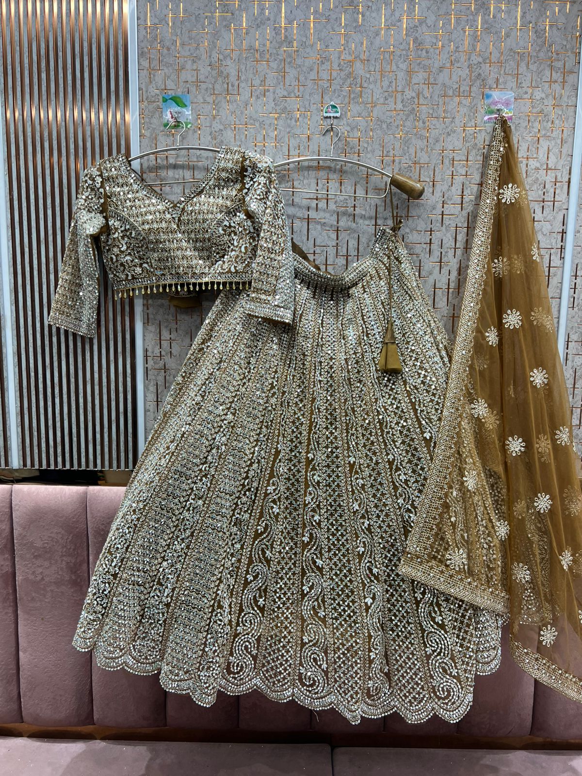 Latest Trendy Hot pink crop top Lehenga