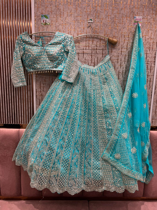 Delighted pink Crop top Lehenga