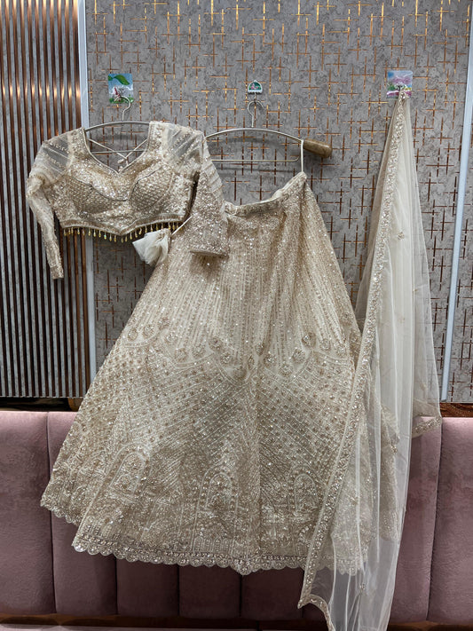 Fantastic golden crop top Lehenga