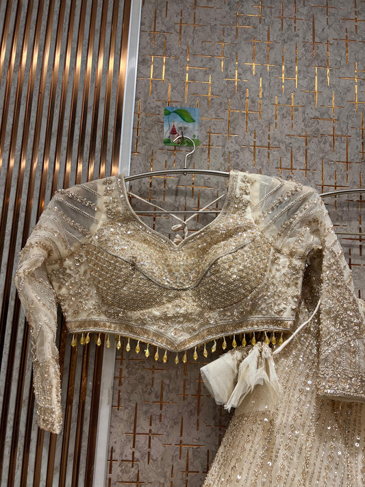 Fantastic golden crop top Lehenga