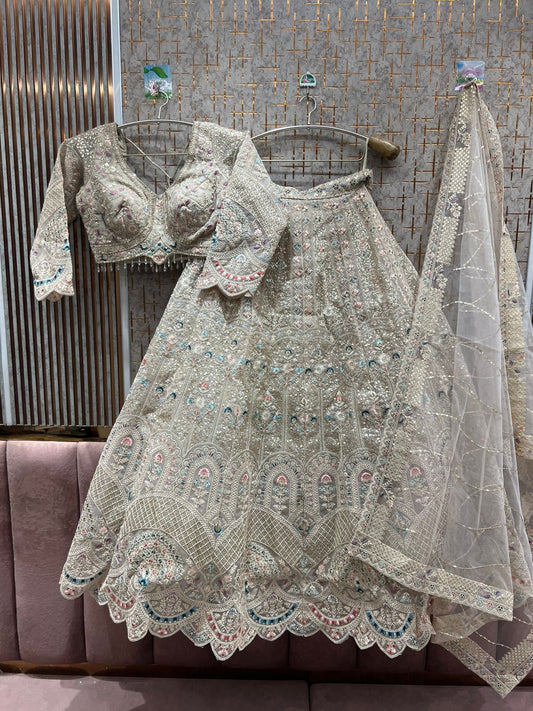 Gorgeous white crop top Lehenga