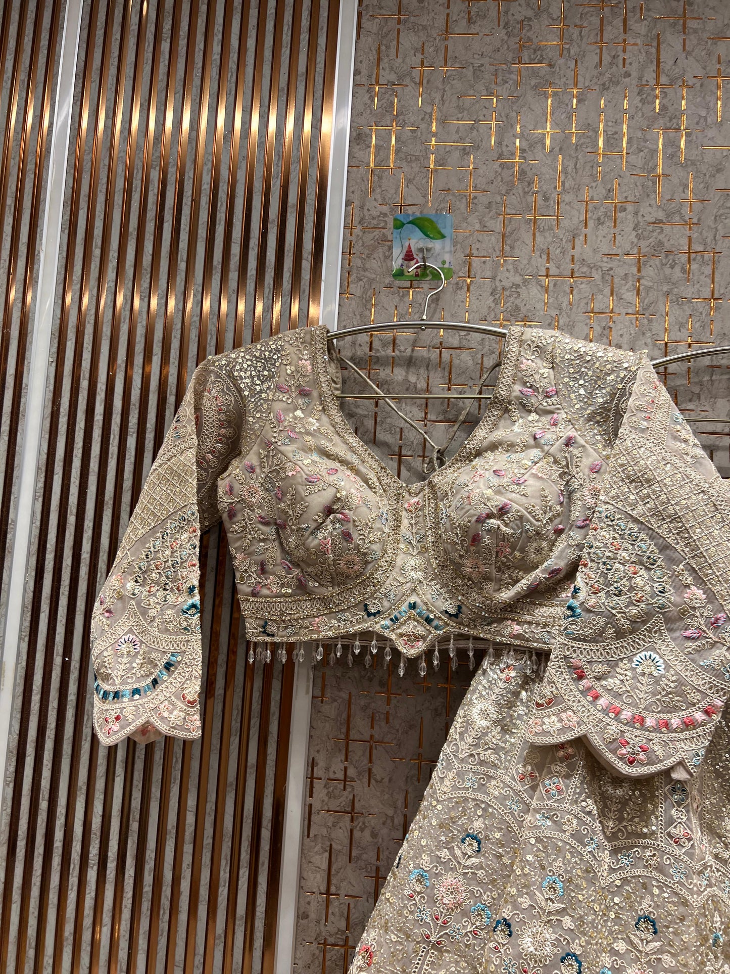 Gorgeous white crop top Lehenga