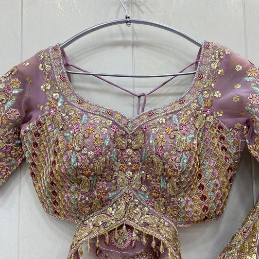 Astonishing pink crop top Lehenga