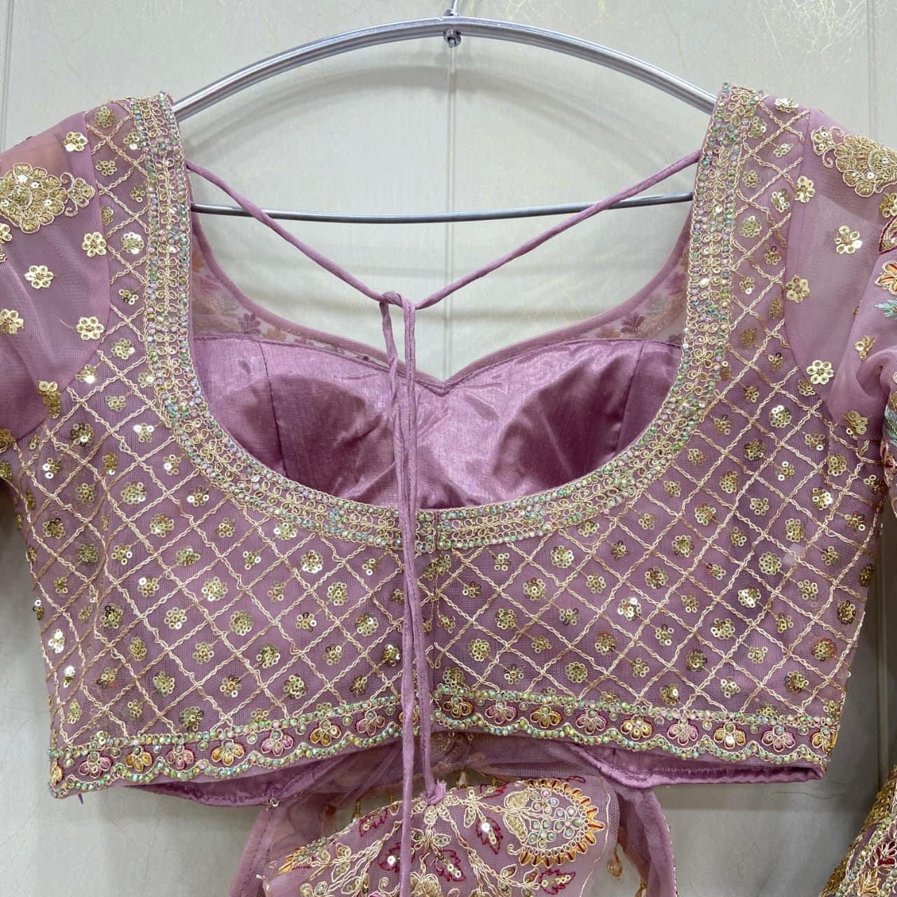 Fabulous pista green crop top Lehenga