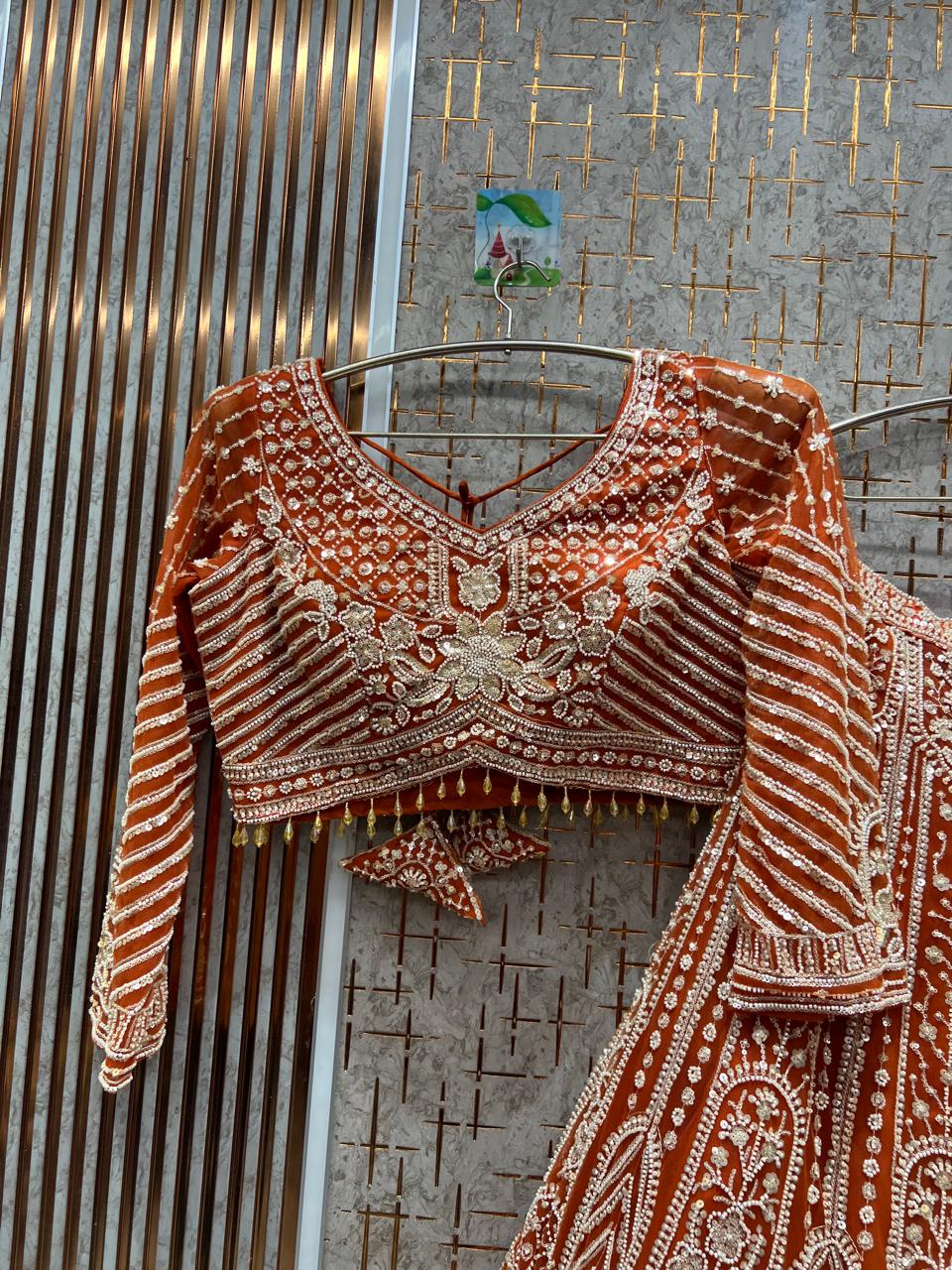 Something different Hot pink crop top Lehenga