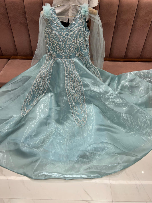 Awesome Sky blue handwork gown