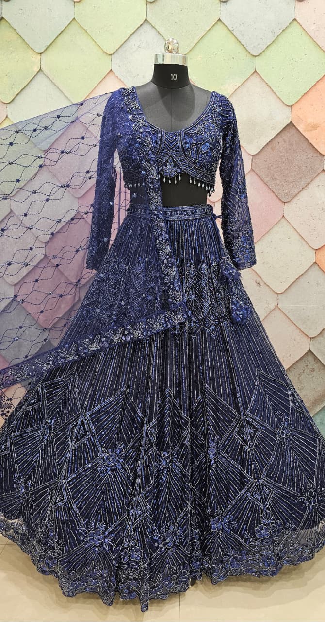 Lovely golden on golden monotone crop top Lehenga