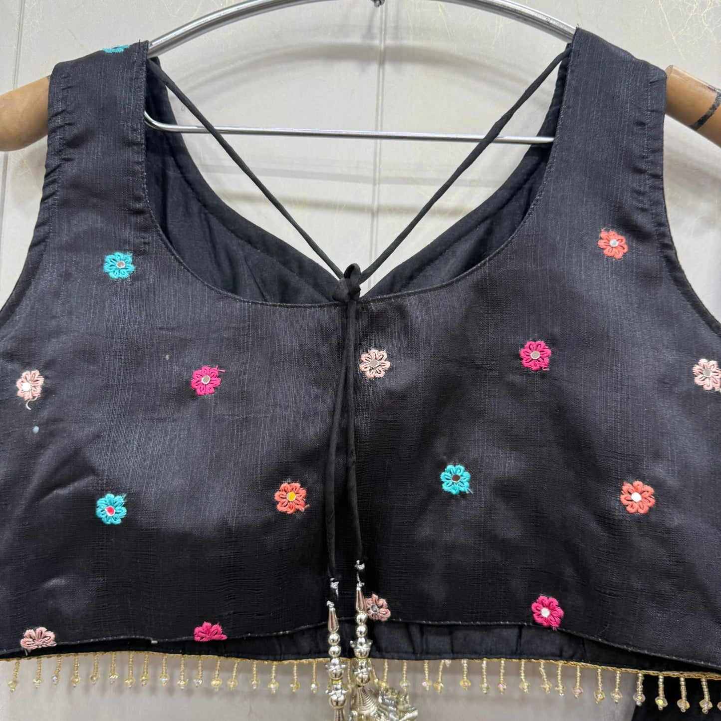 Lovely yellow Flower print crop top Lehenga