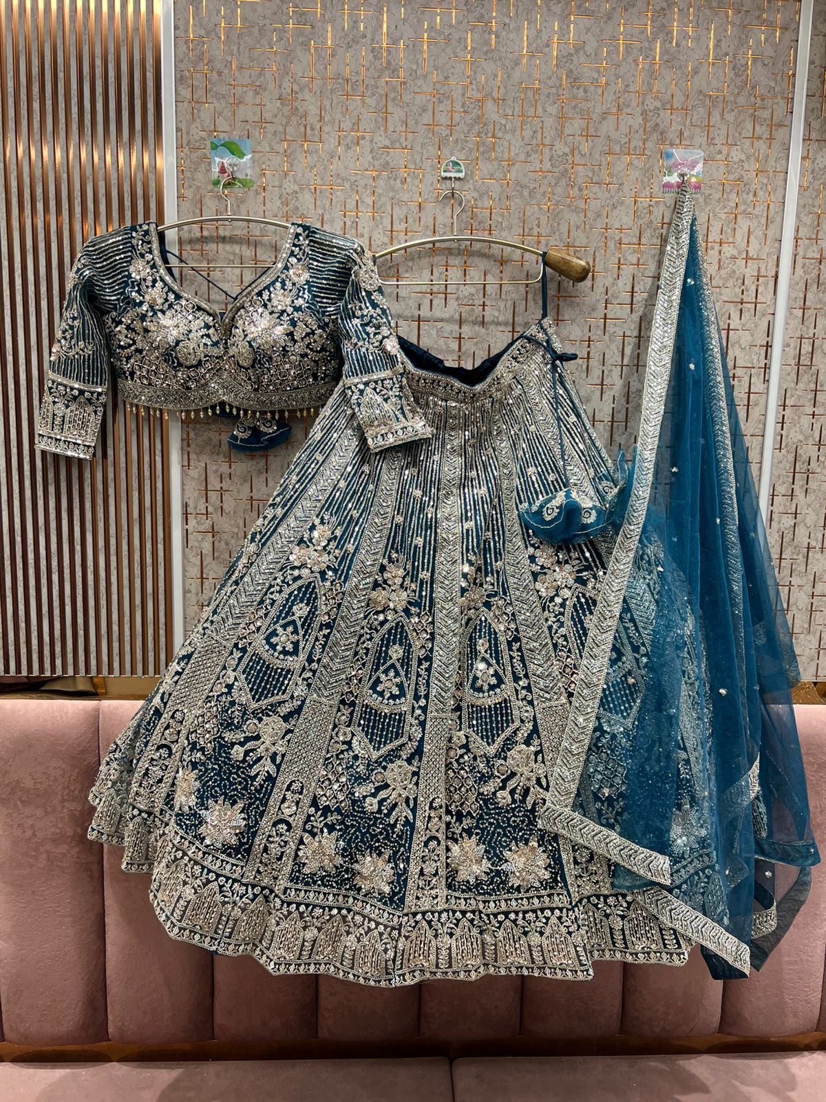 Lovely golden crop top Lehenga