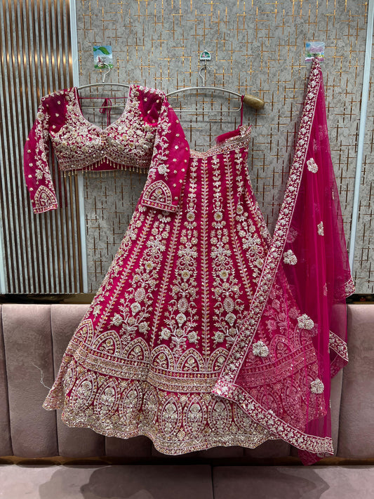Stunning Hot pink crop Lehenga