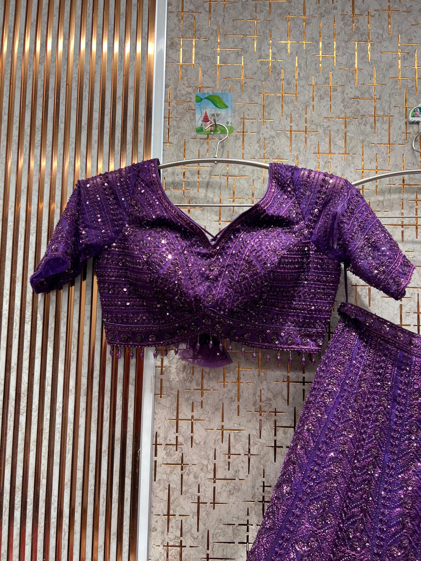 Designer navy blue on blue monotone lehenga Happy Customer