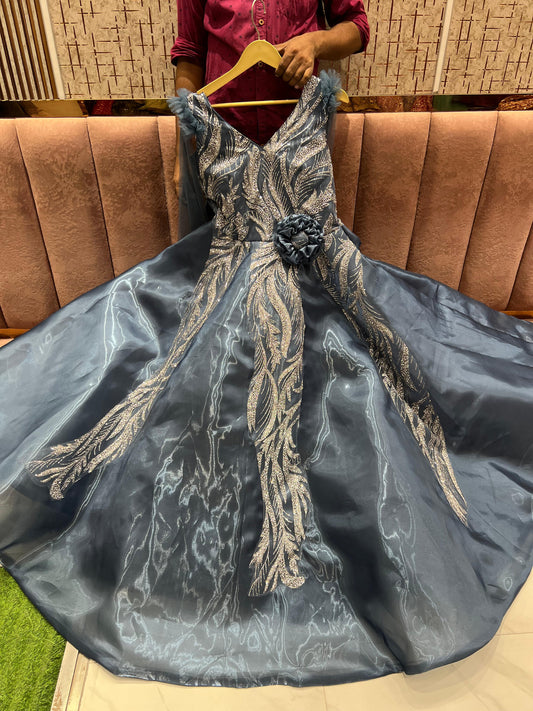 Good looking Sky blue gown