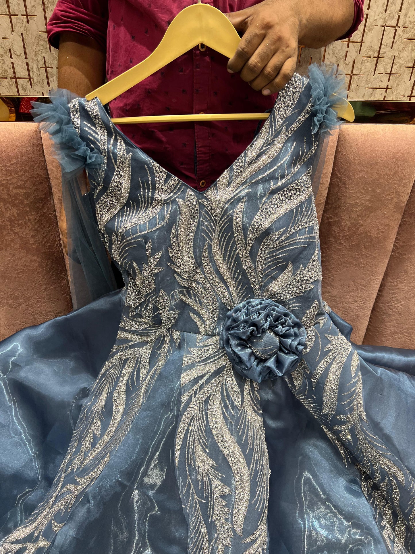 Good looking Sky blue gown