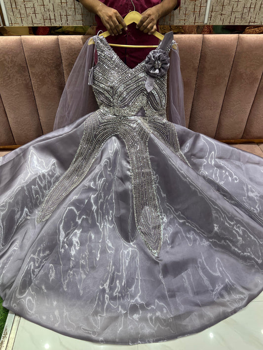 Pretty grey blue gown