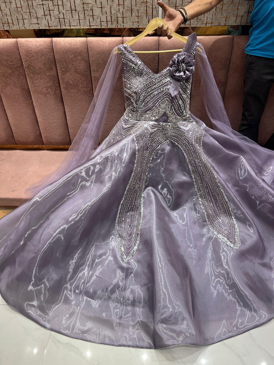 Attractive purple Sequence gown