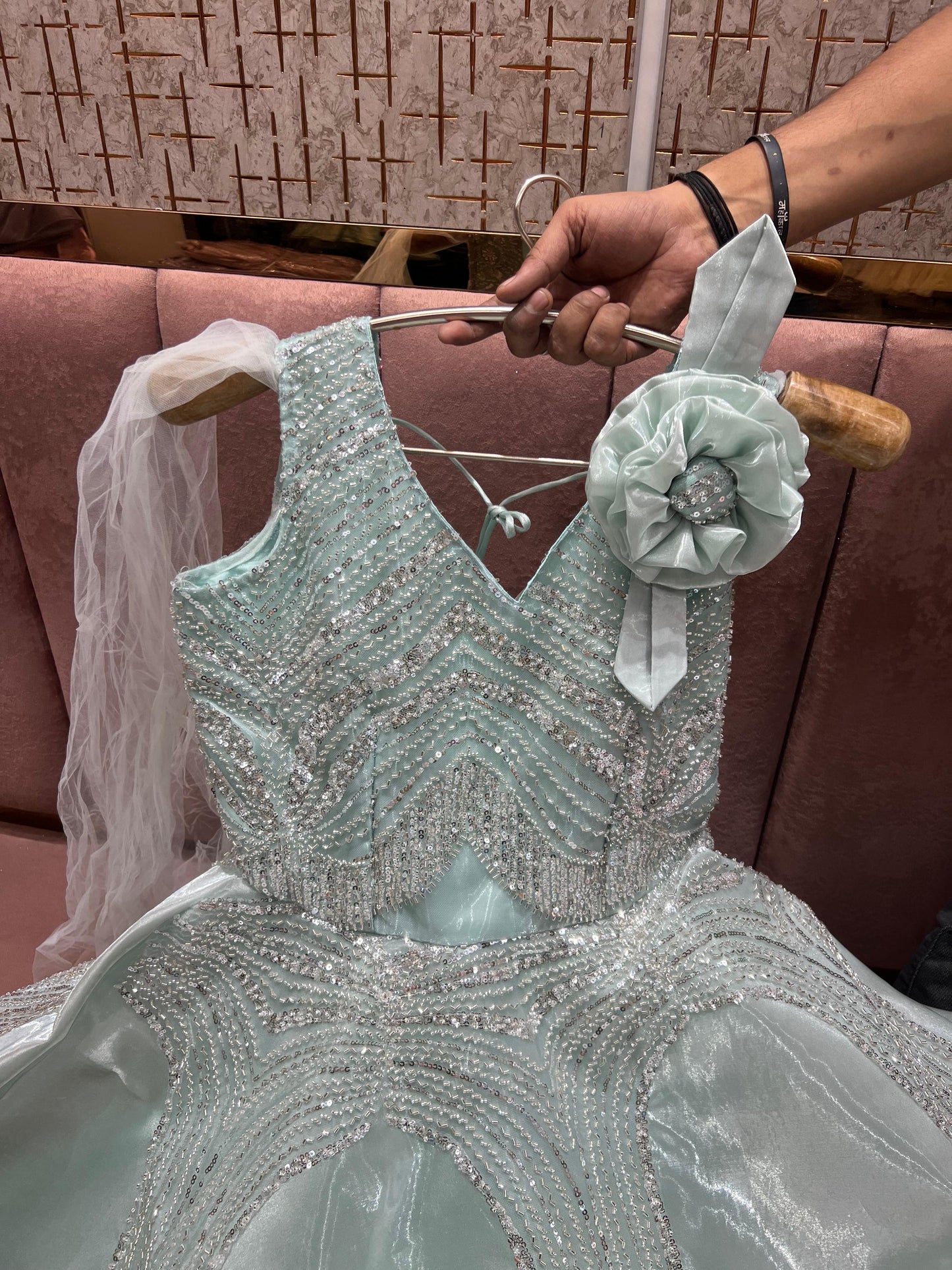 Fantastic pink Sequence gown