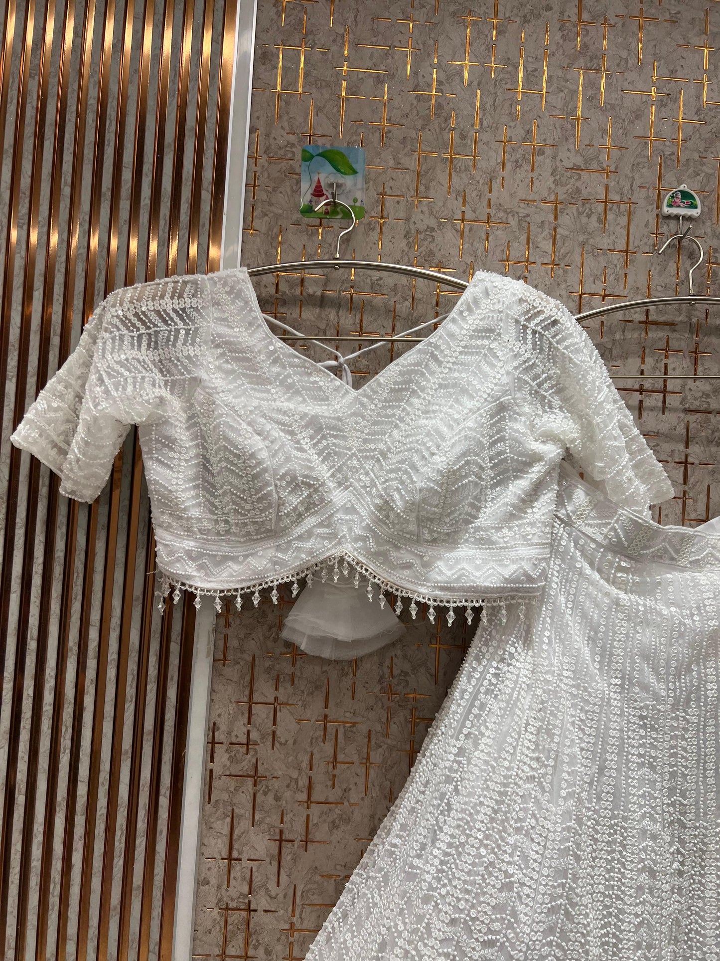 Amazing Hot pink on pink monotone Crop Top Lehenga