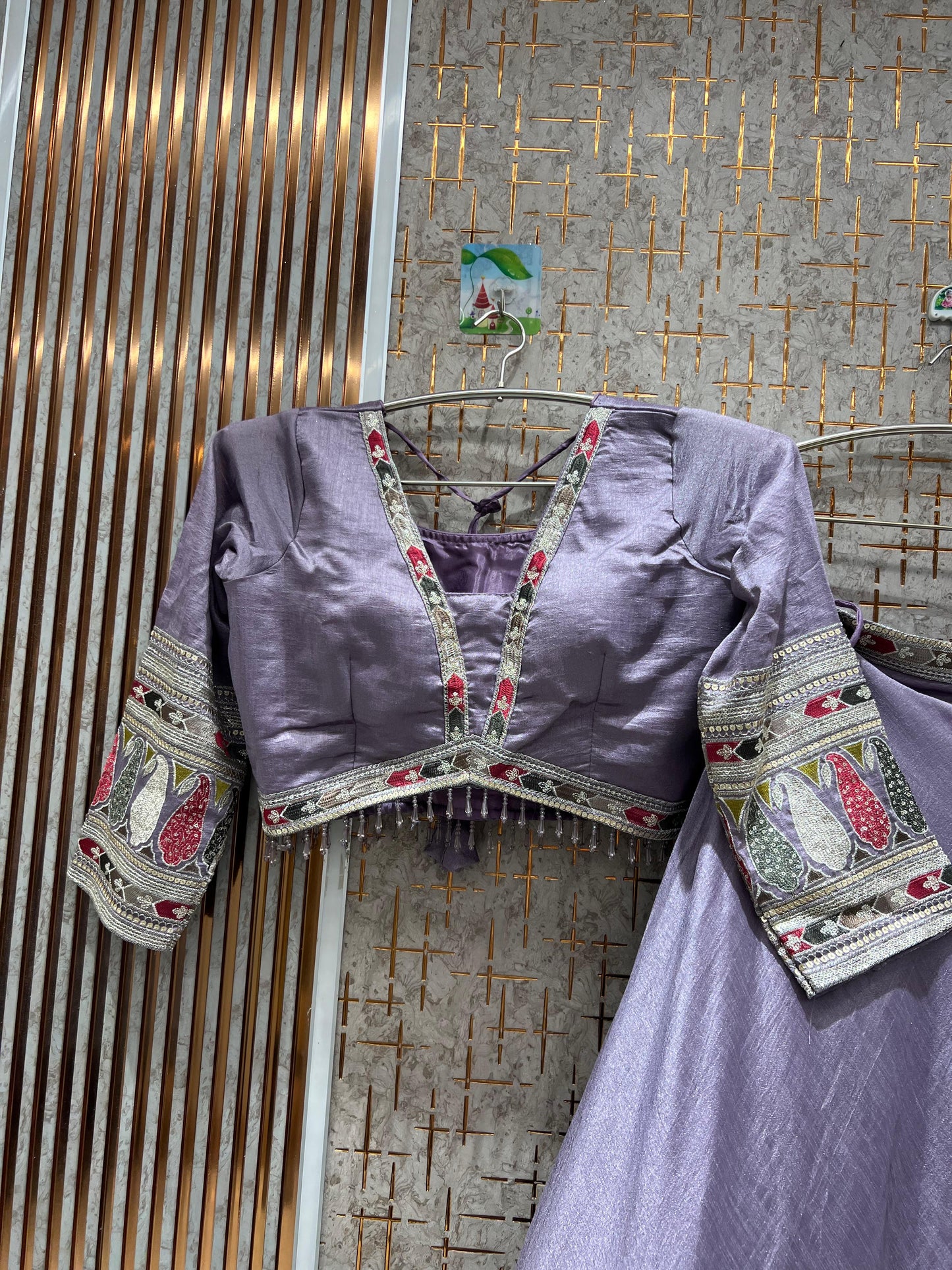 Elegant Lavender Crop Top Lehenga