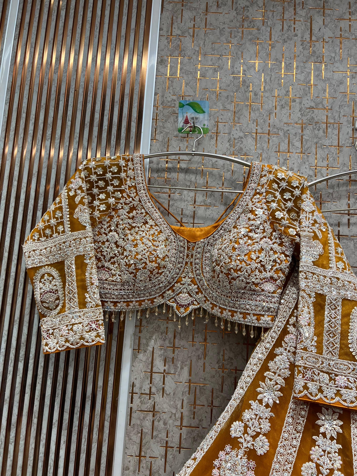 Pleasing Sky blue crop top Lehenga