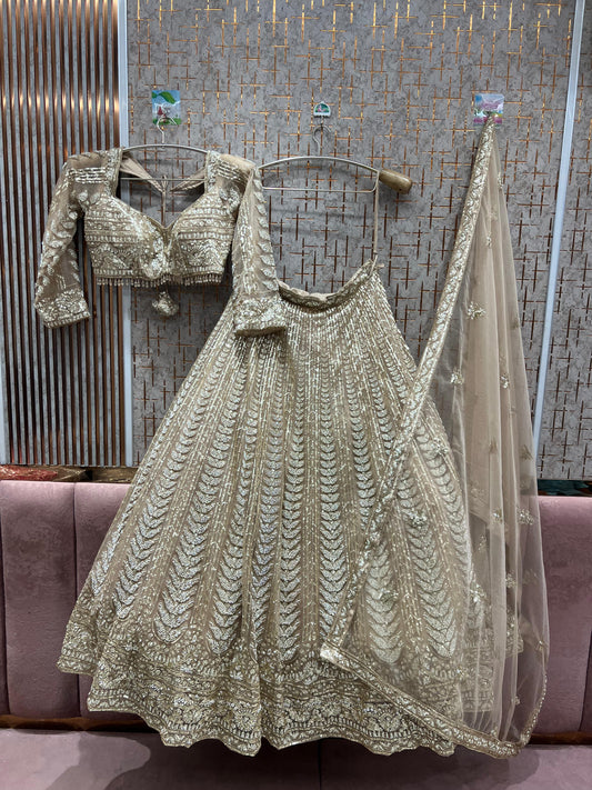 Beautiful golden crop top Lehenga