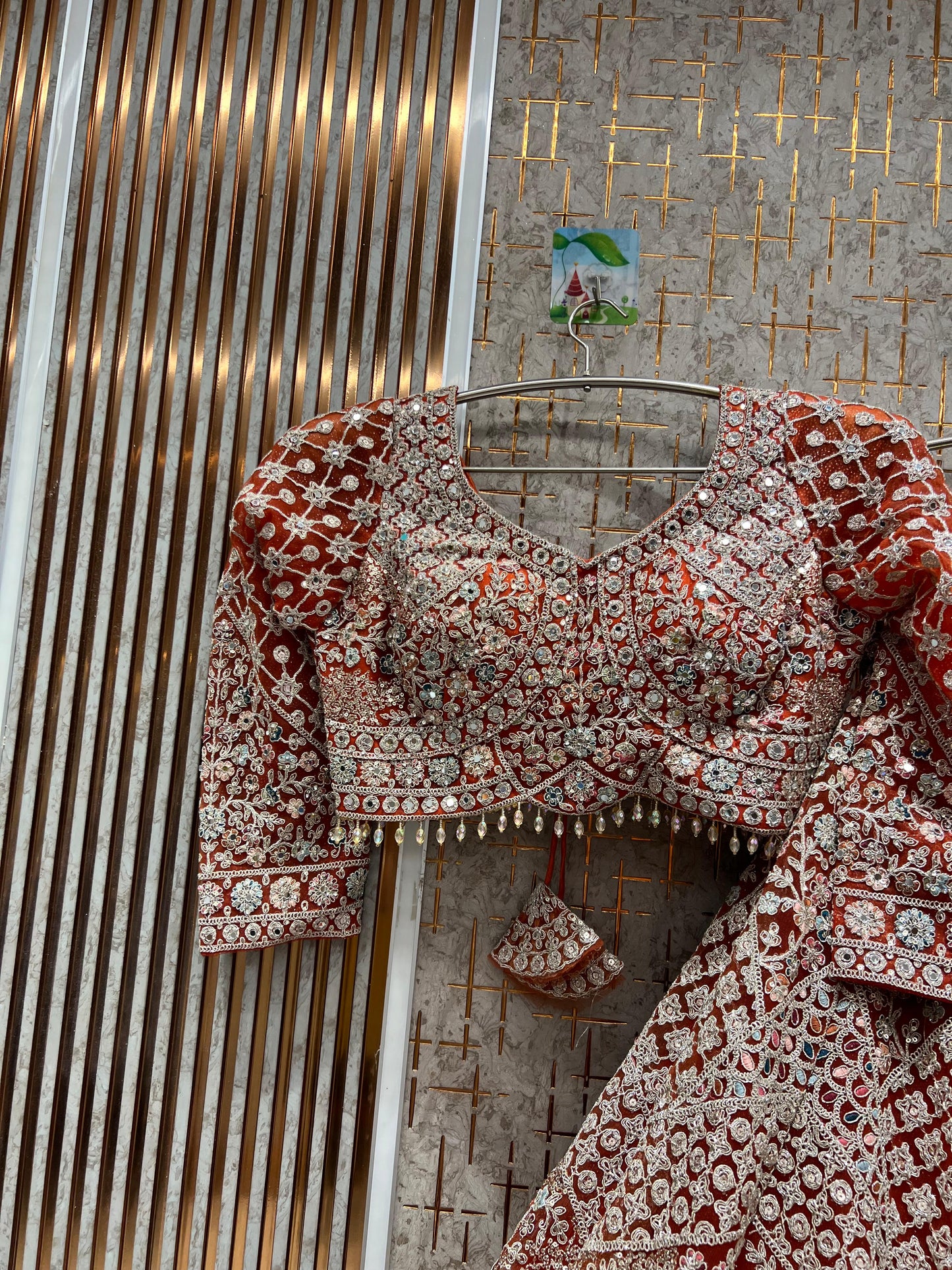 Awesome peach crop top Lehenga