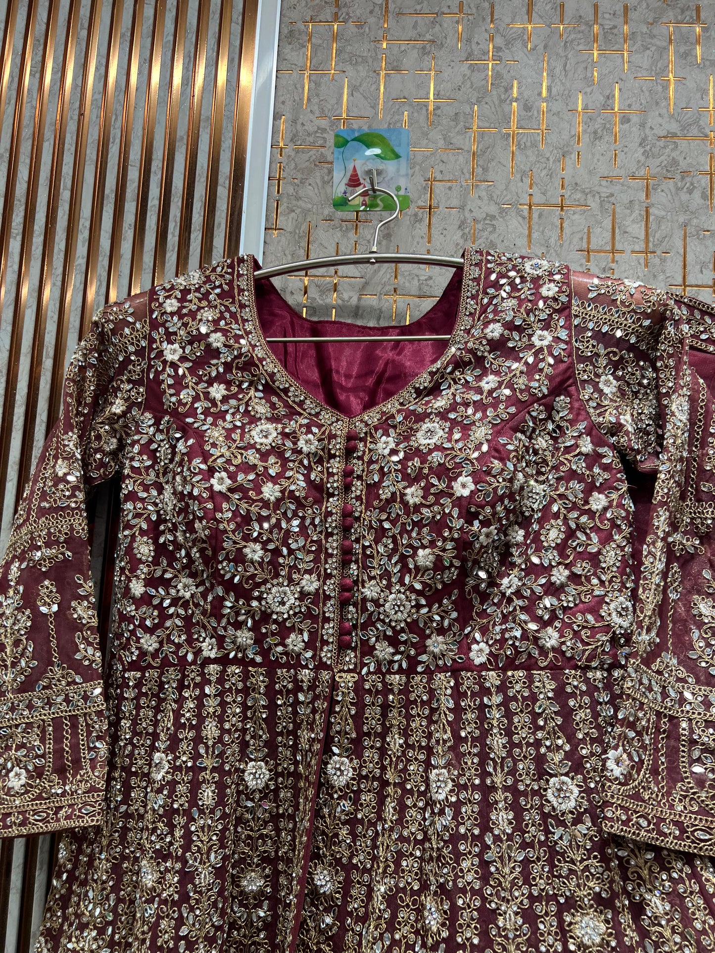 Designer pista green Peplum long Dress Farshi Gaharara Bridal Dress Muslim Special