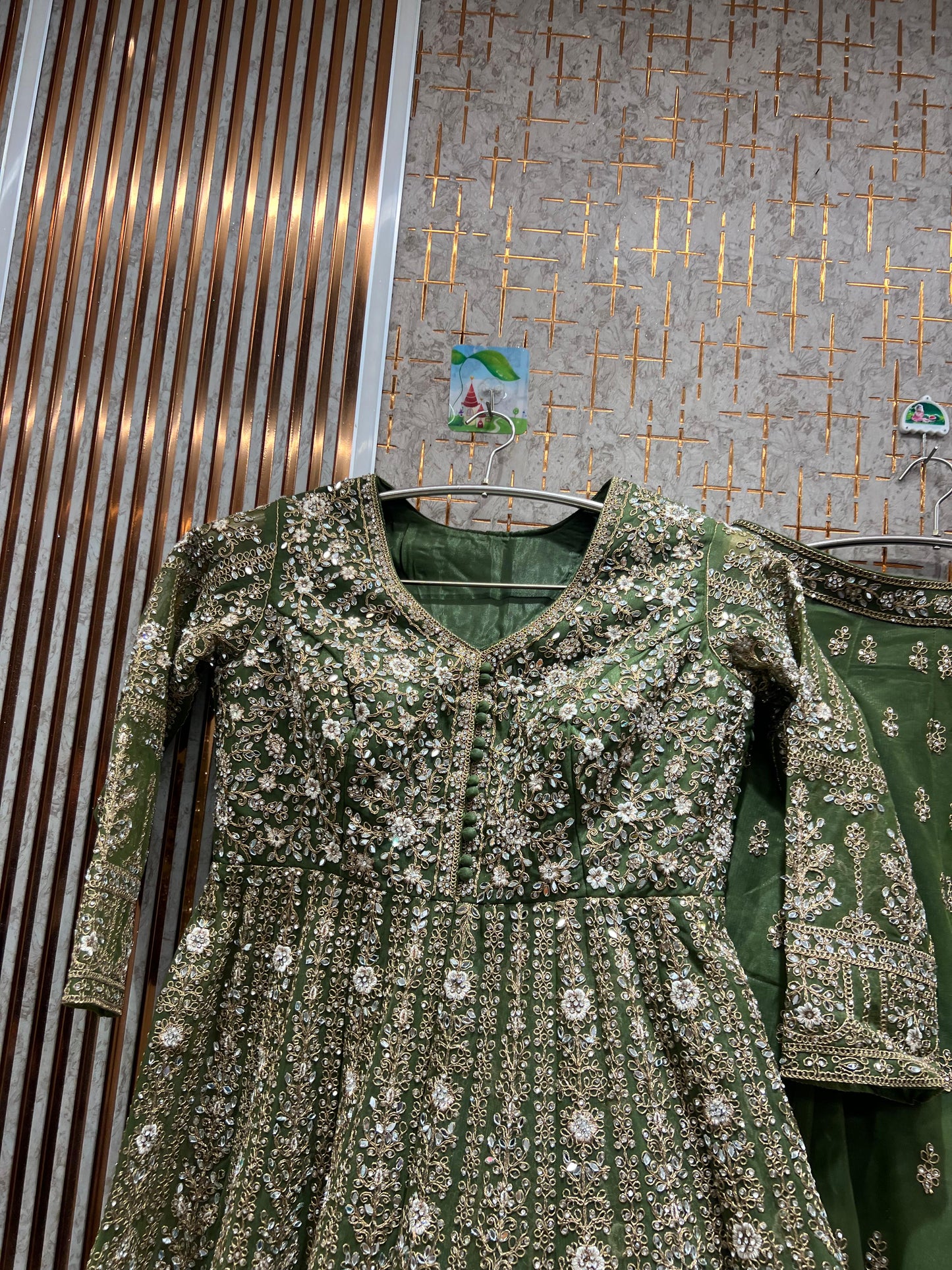 Stunning Sky blue Peplum long Dress Farshi Gaharara Bridal Dress Muslim Special