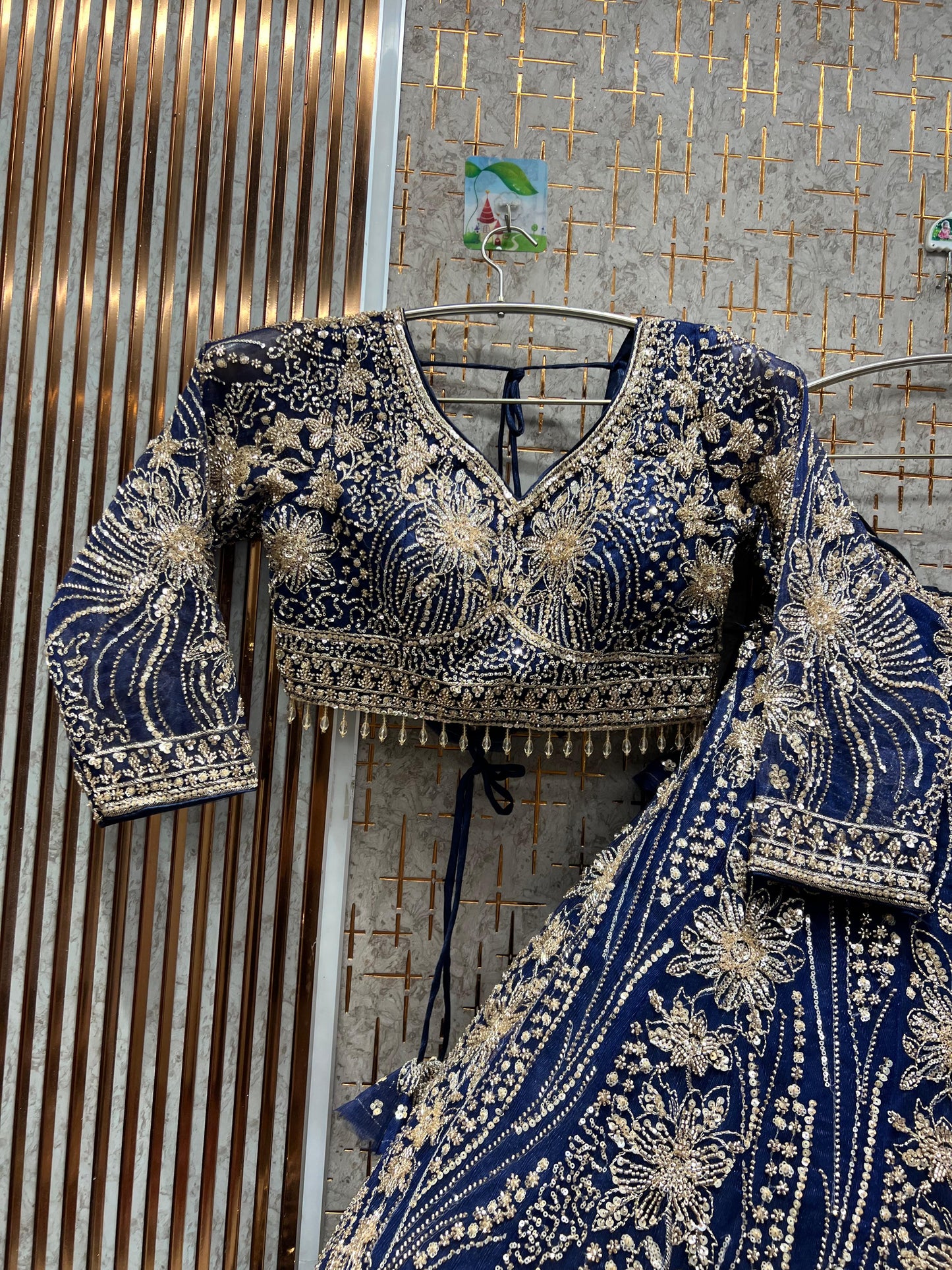 Astonishing pista green Crop Top lehenga