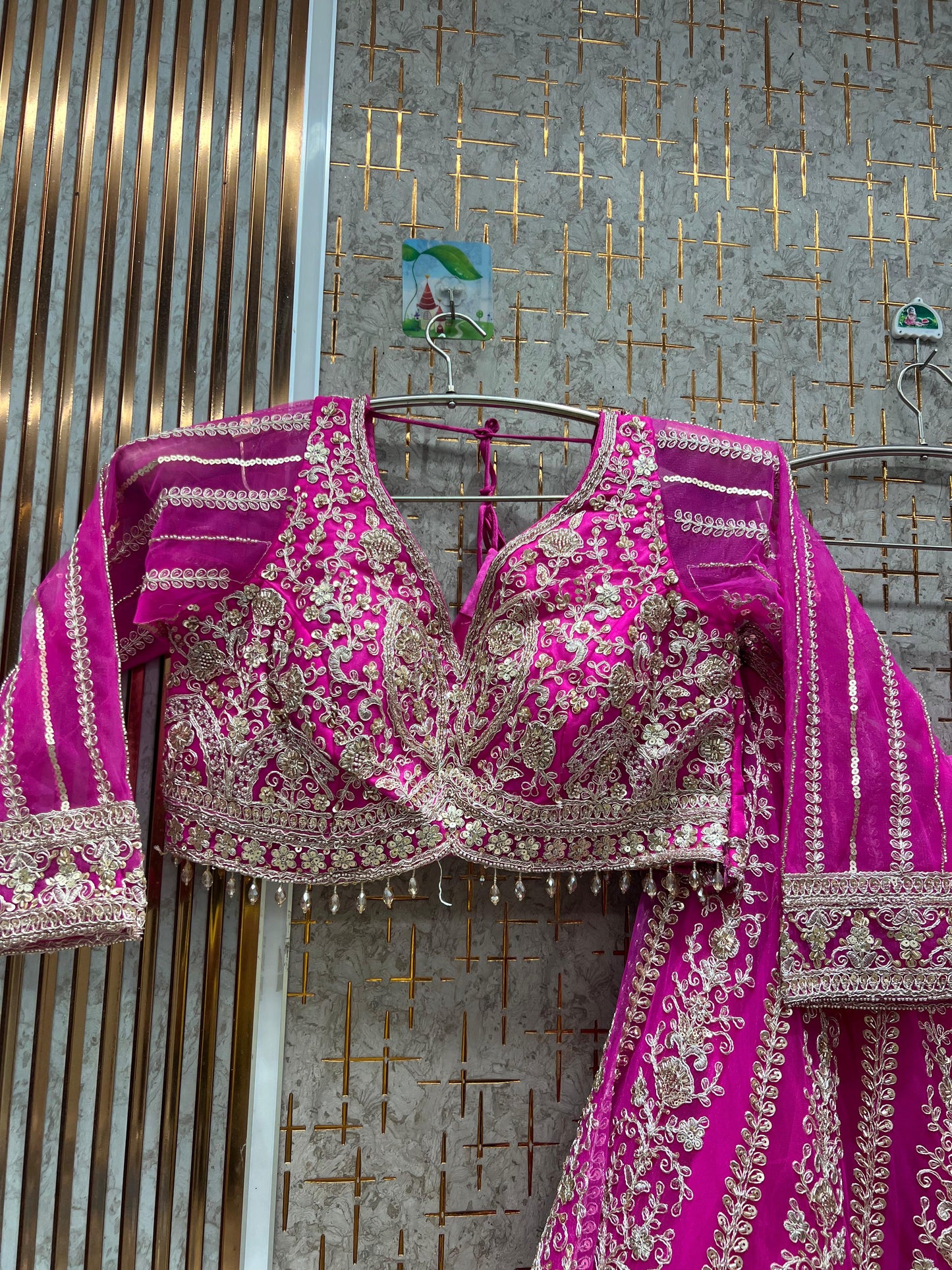 Tremendous Golden mustard Crop Top Lehenga