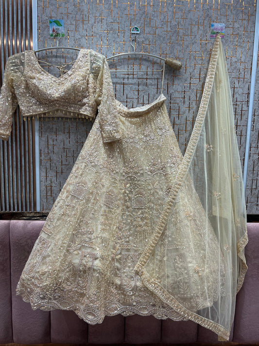 Charming white Crop Top Lehenga