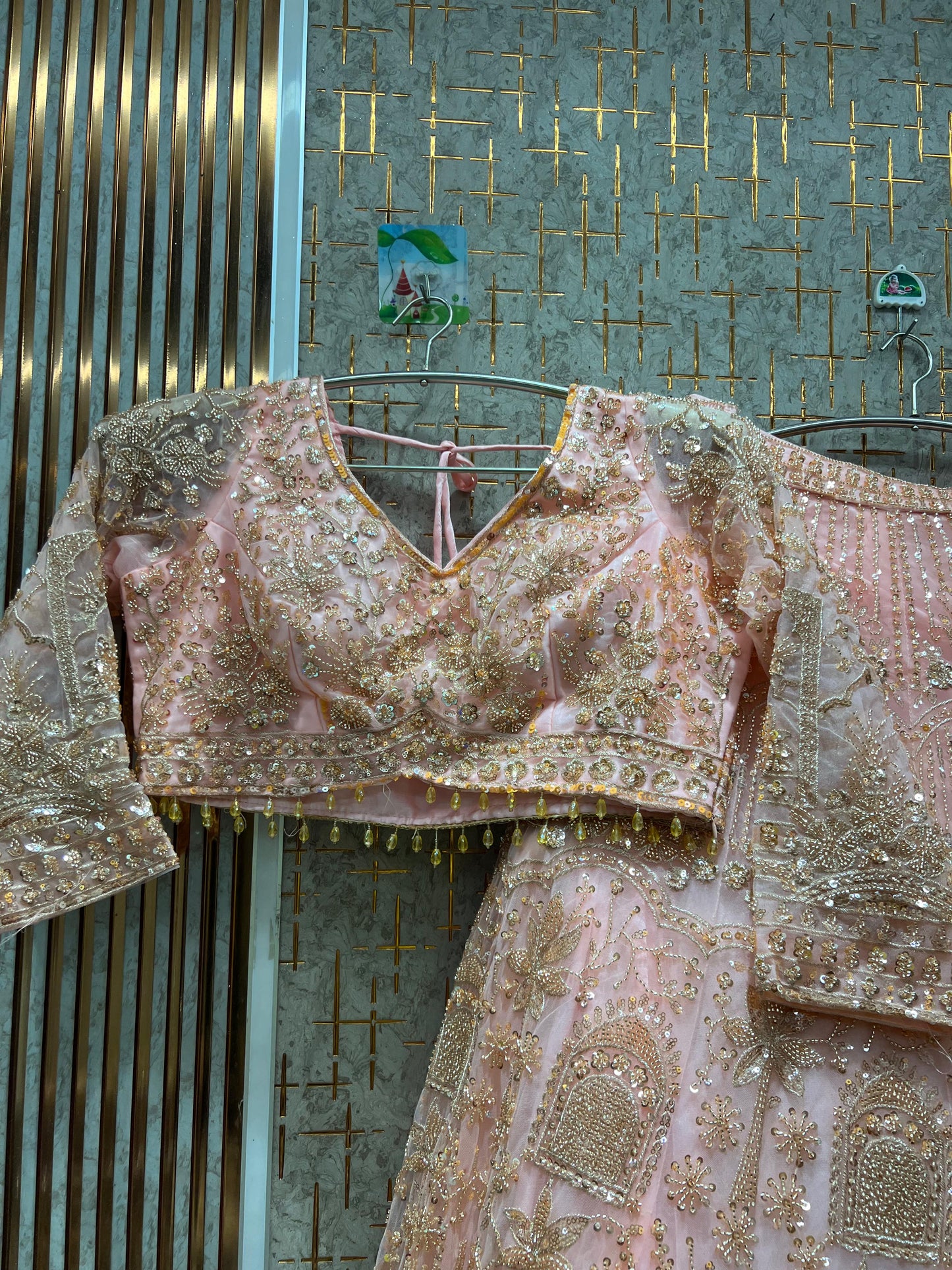 Majestic Hot pink Crop Top Lehenga