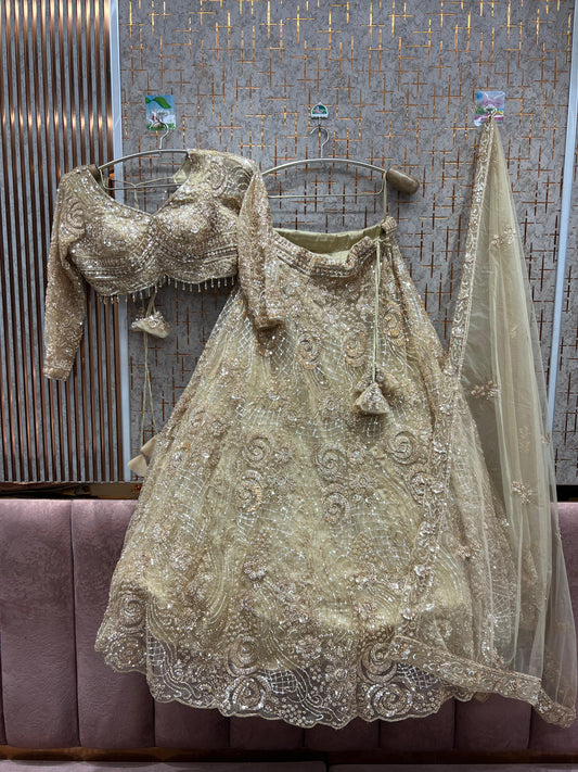 Gorgeous golden Crop Top Lehenga