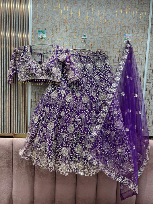 Beautiful purple Crop Top Lehenga