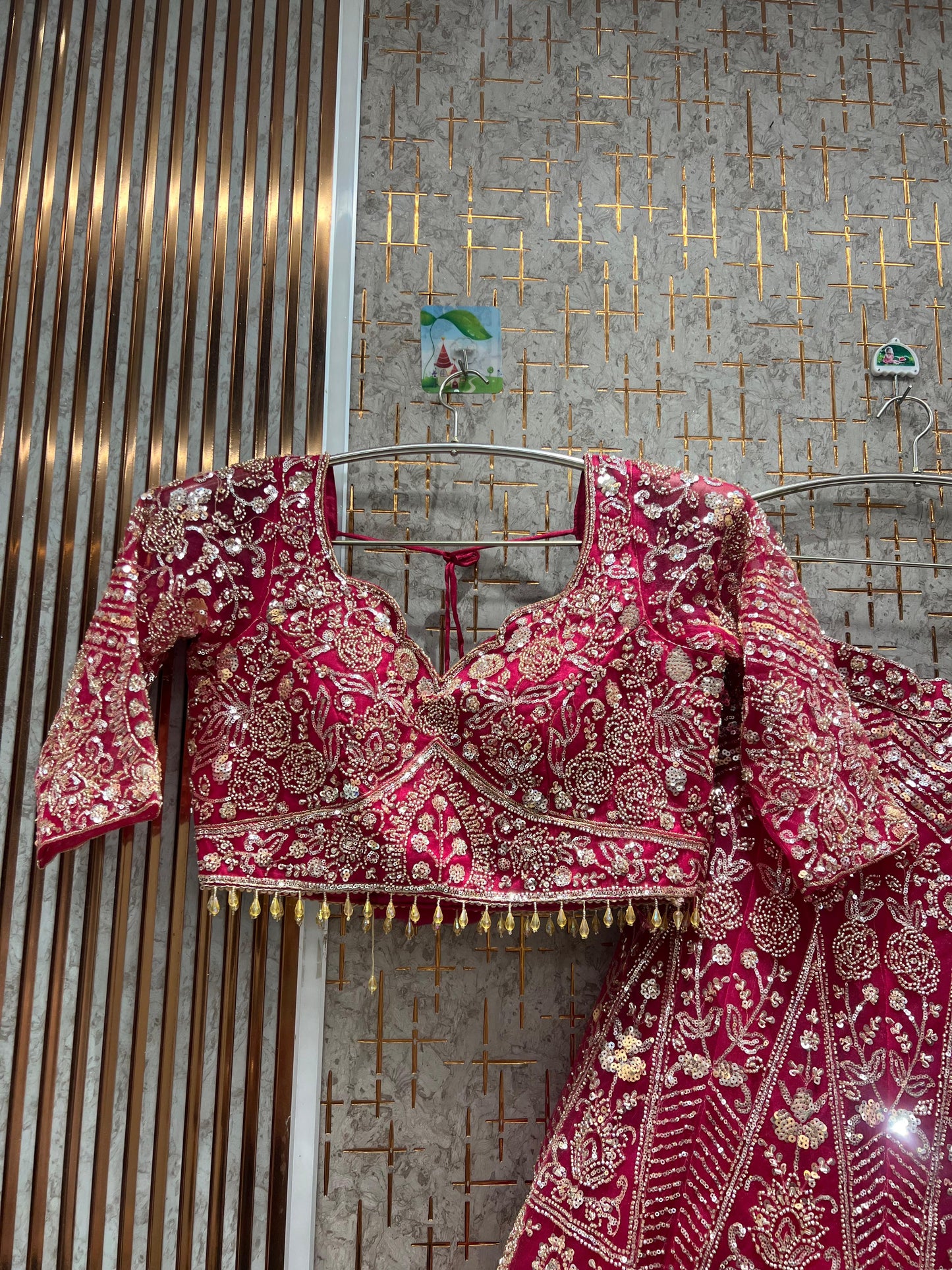 Charming Golden Crop Top Lehenga