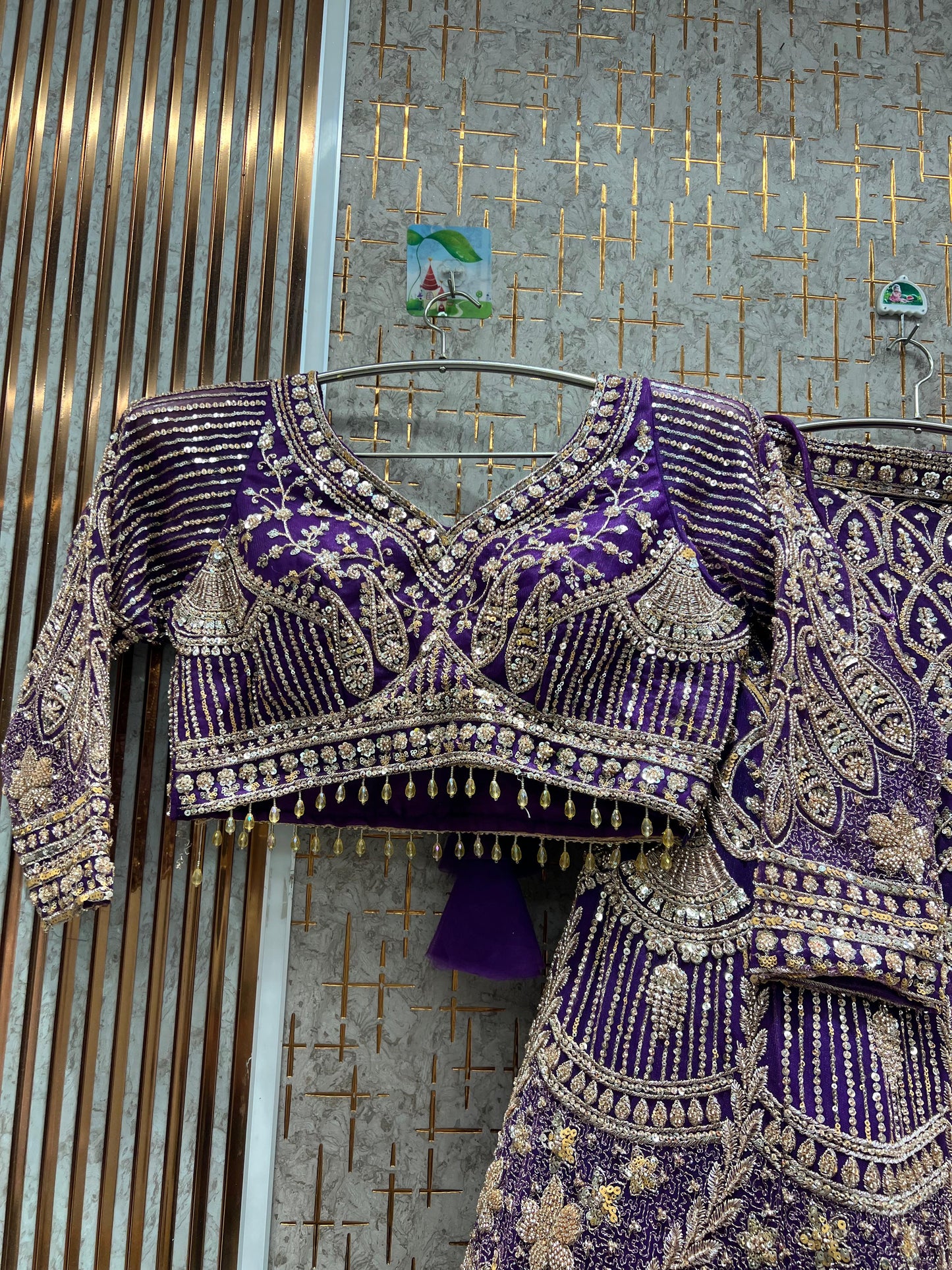 Delightful yellow Haldi mehendi Crop Top Lehenga