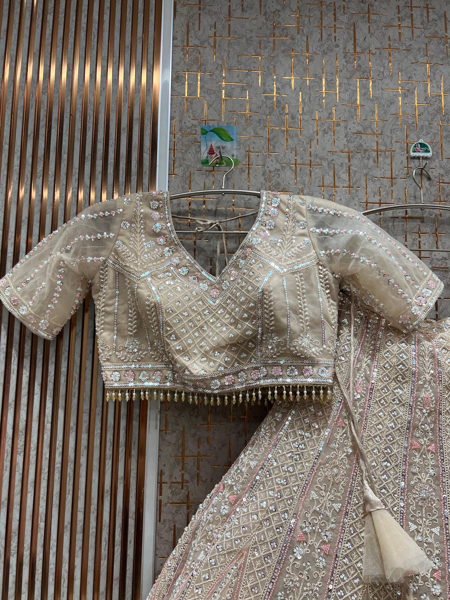 Elegant Sky blue Crop Top Lehenga