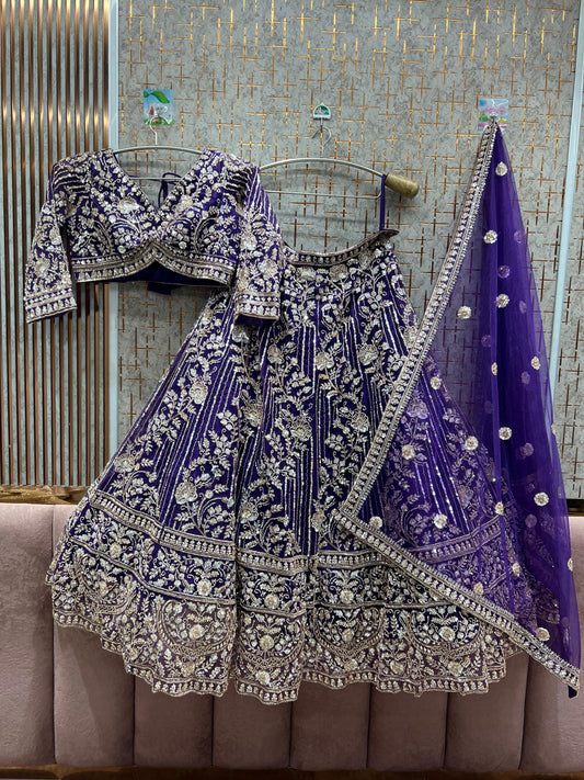 Fantastic purple Crop Top Lehenga