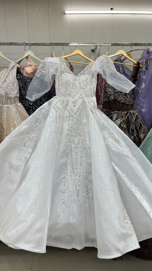 Lavishing White Sequins gown