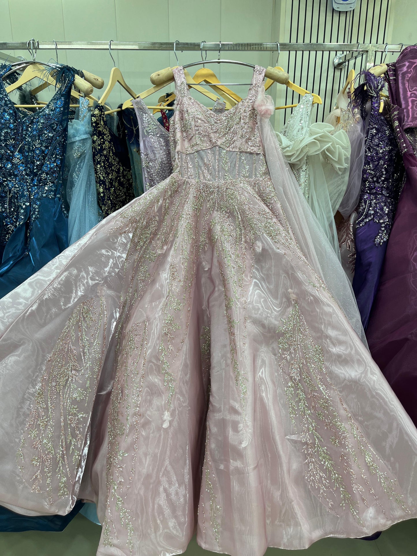 Embellished pink Sequins gown