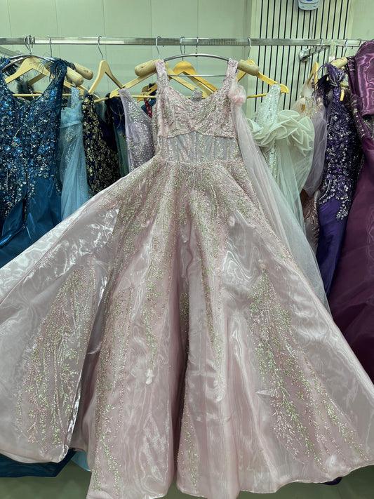 Embellished pink Sequins gown