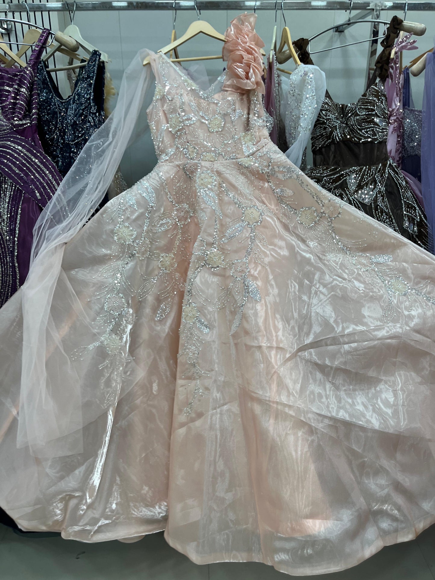 Amazing pink light peach gown