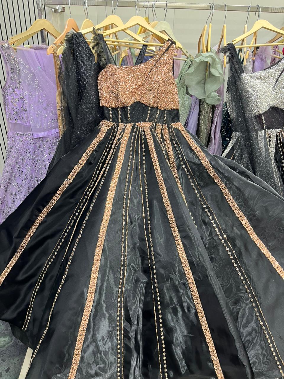 Attractive Silver black gown