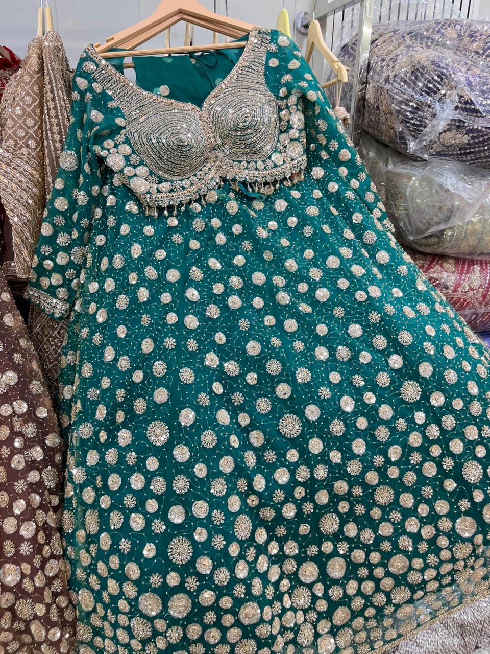 Designer Hot pink Crop Top lehenga