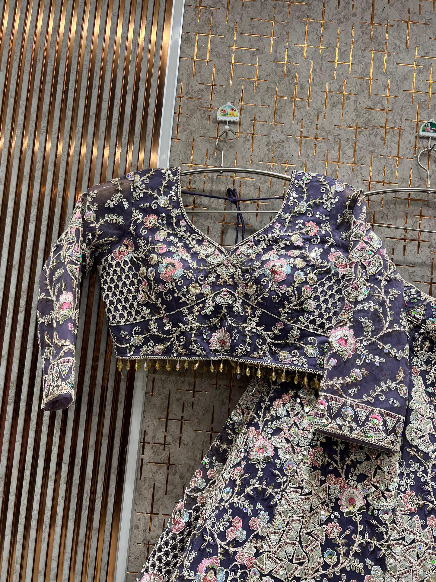 Glamorous Pink Crop Top Lehenga