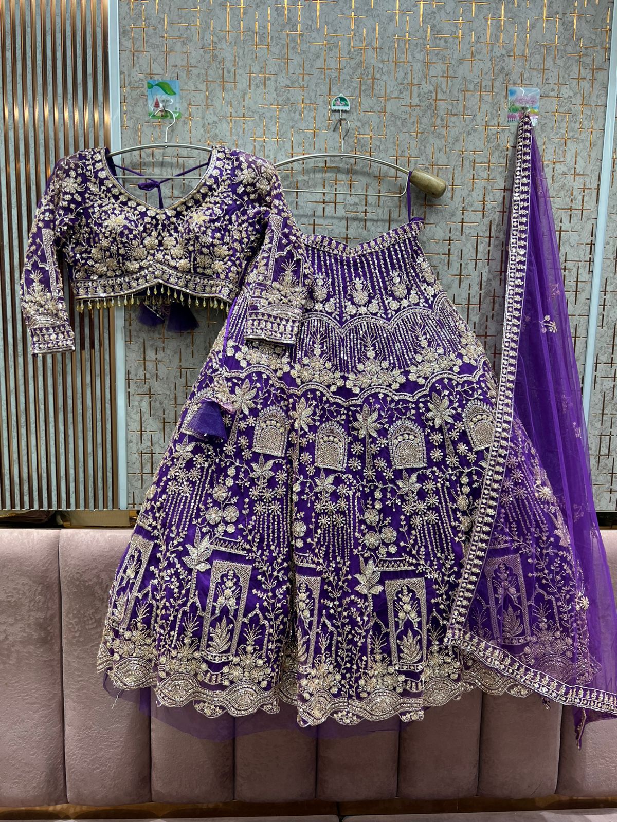 Stunning Dark blue Ready to wear Crop Top Lehenga