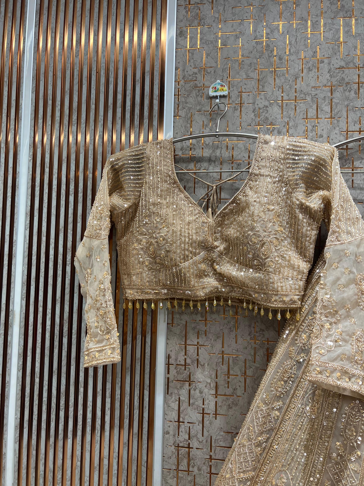 Amazing Dark blue monotone Crop Top Lehenga