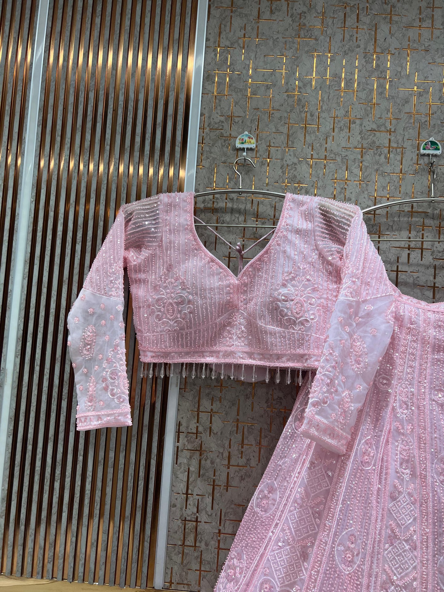 Fantastic black monotone Crop Top Lehenga