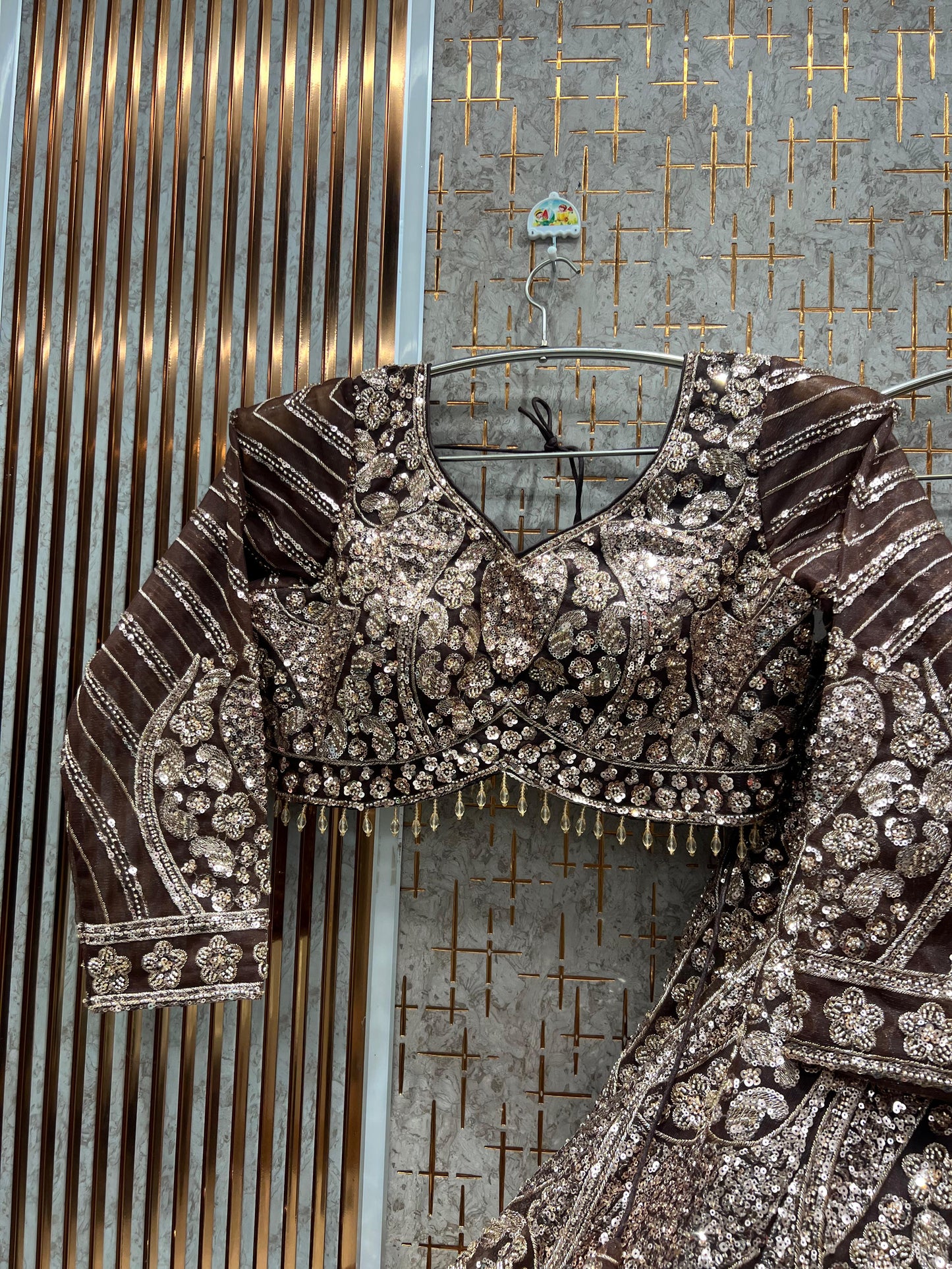 Delightful Sky blue Crop Top Lehenga