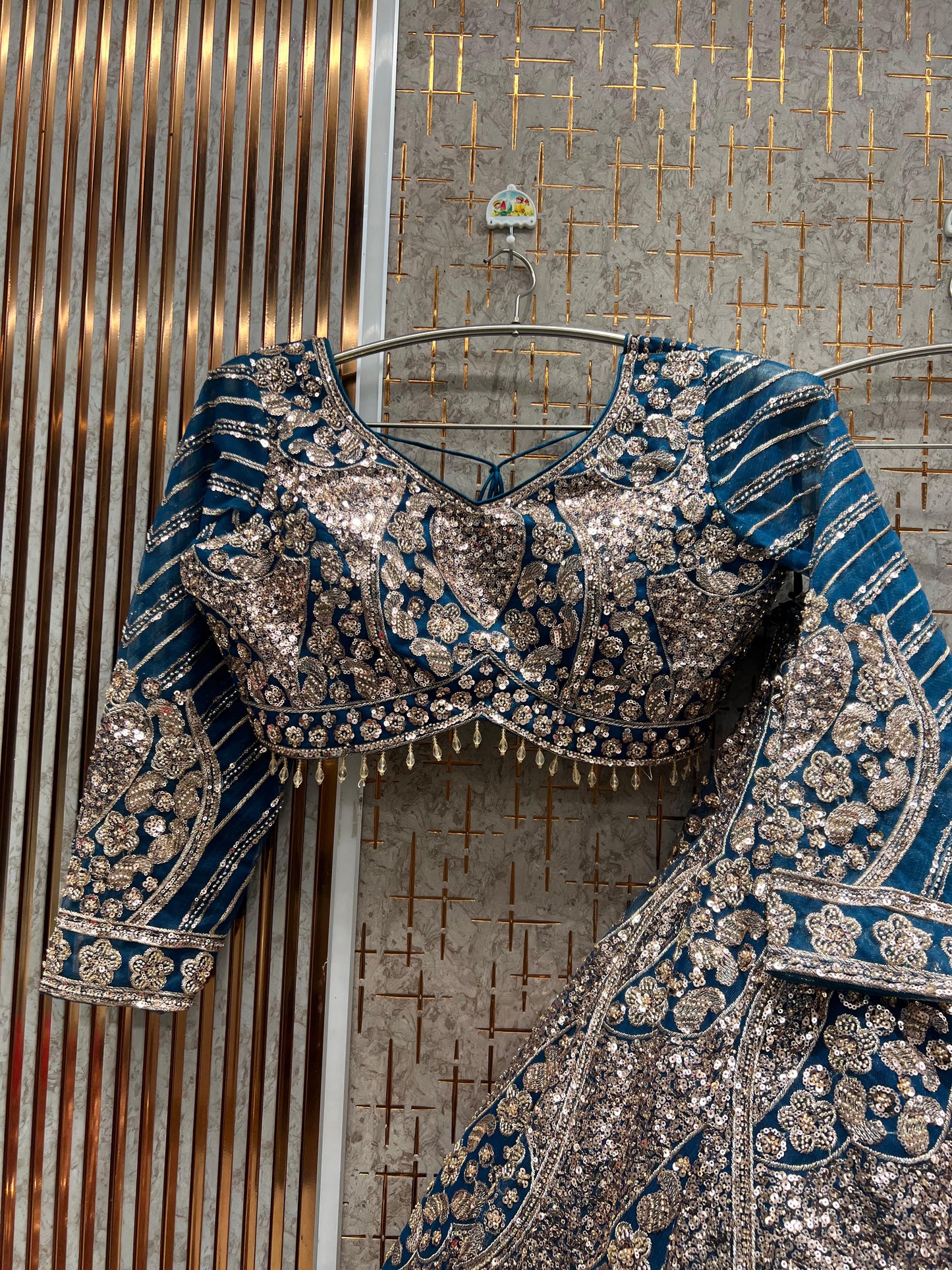 Elegant Red orange Crop Top Lehenga